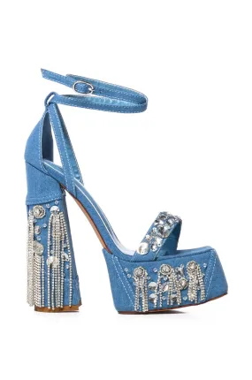 ABERNA-DENIM PLATFORM HEELED SANDAL