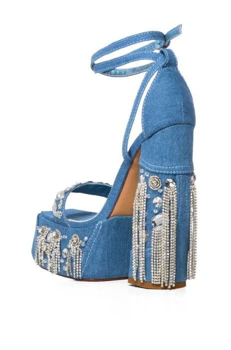 ABERNA-DENIM PLATFORM HEELED SANDAL