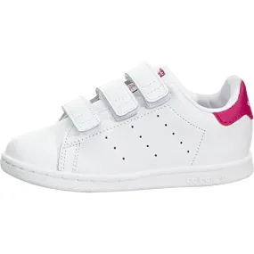 adidas Originals Baby Stan Smith Cloudfoam Sneaker, Footwear White/Footwear White/Bold Pink, 9K