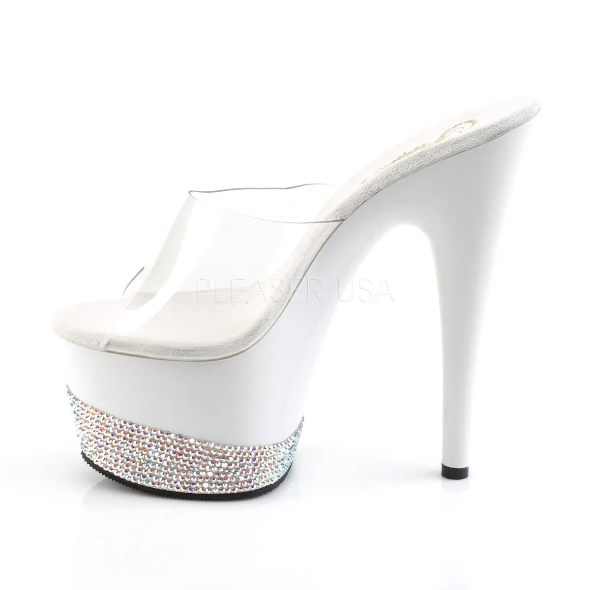 Adore-701-3 White Rhinestone Platform