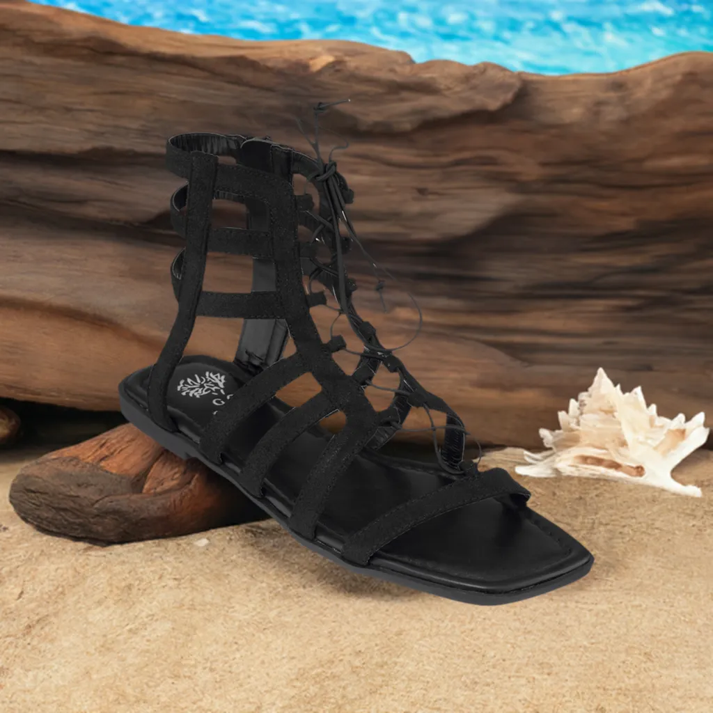 Alma Black Gladiator Sandals