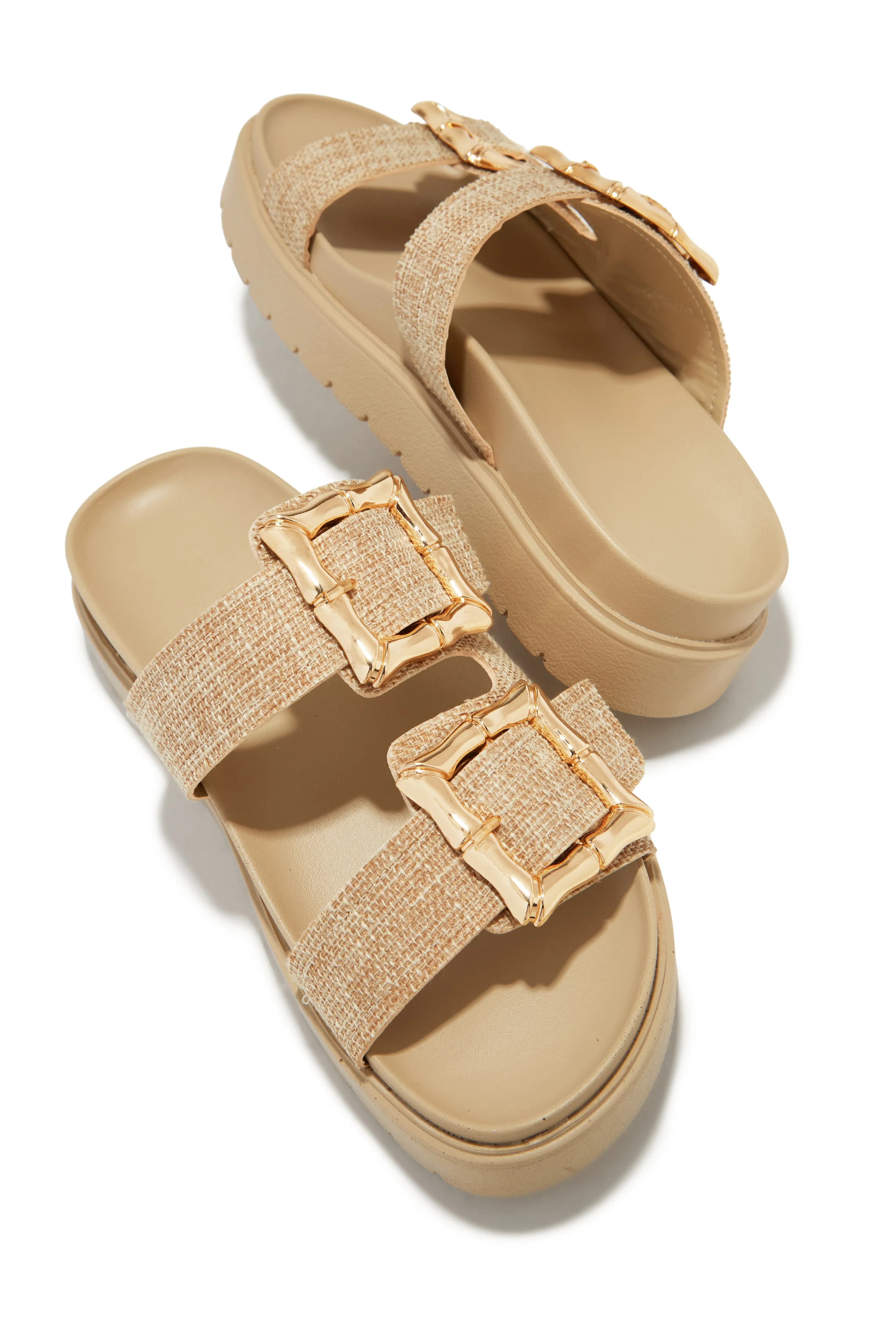 Arani Chunky Slip On Sandals - Natural