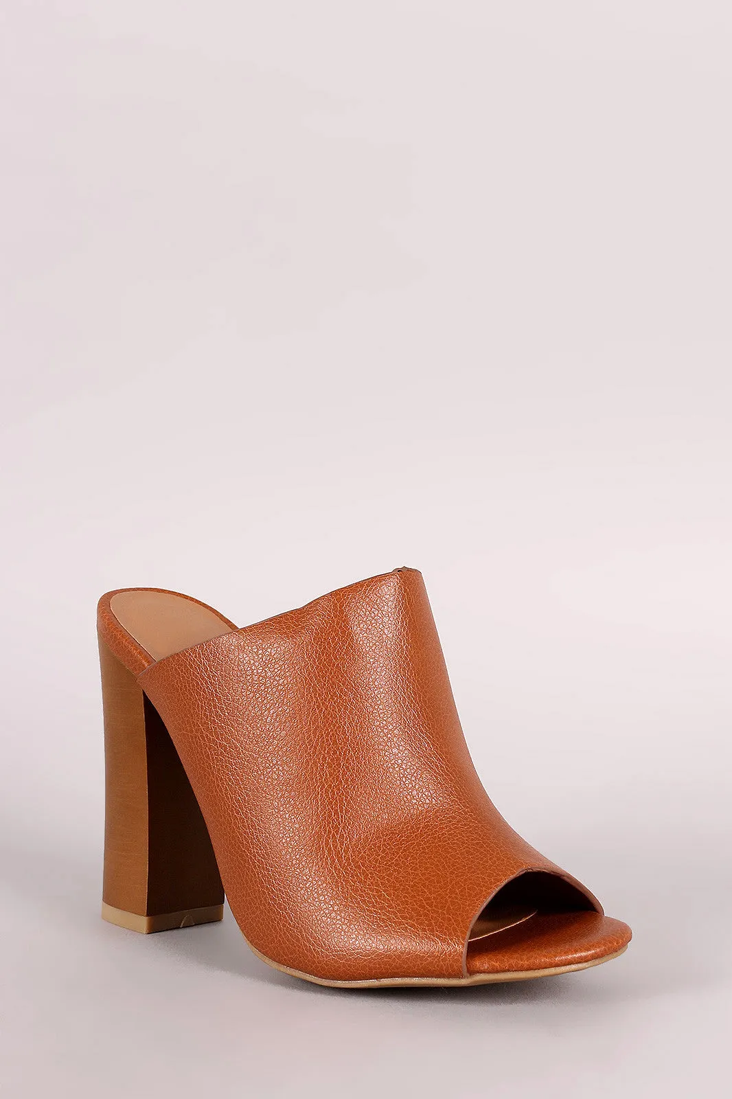 Bamboo Peep Toe Chunky Heel