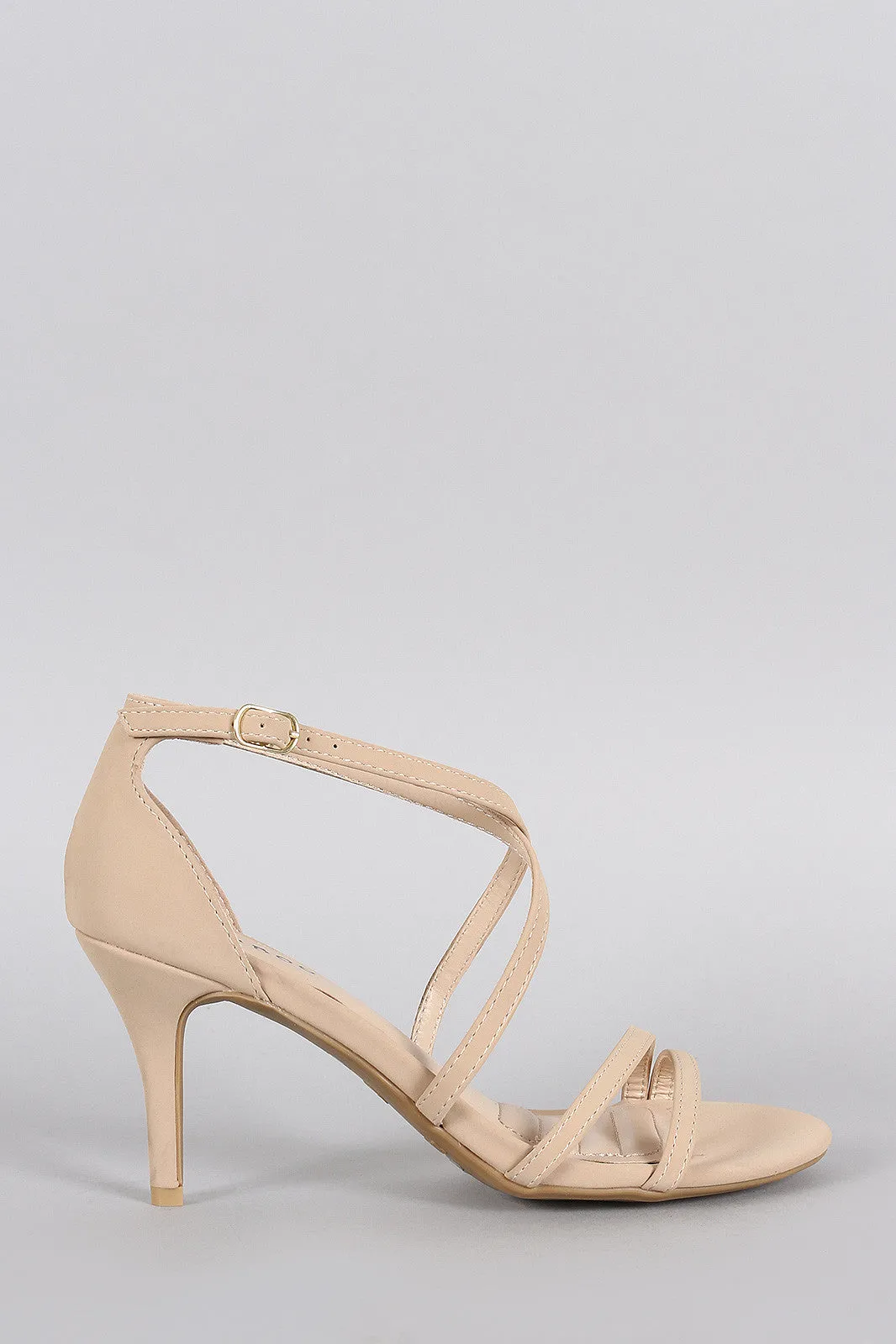 Bamboo Strappy Crisscross Open Toe Heel