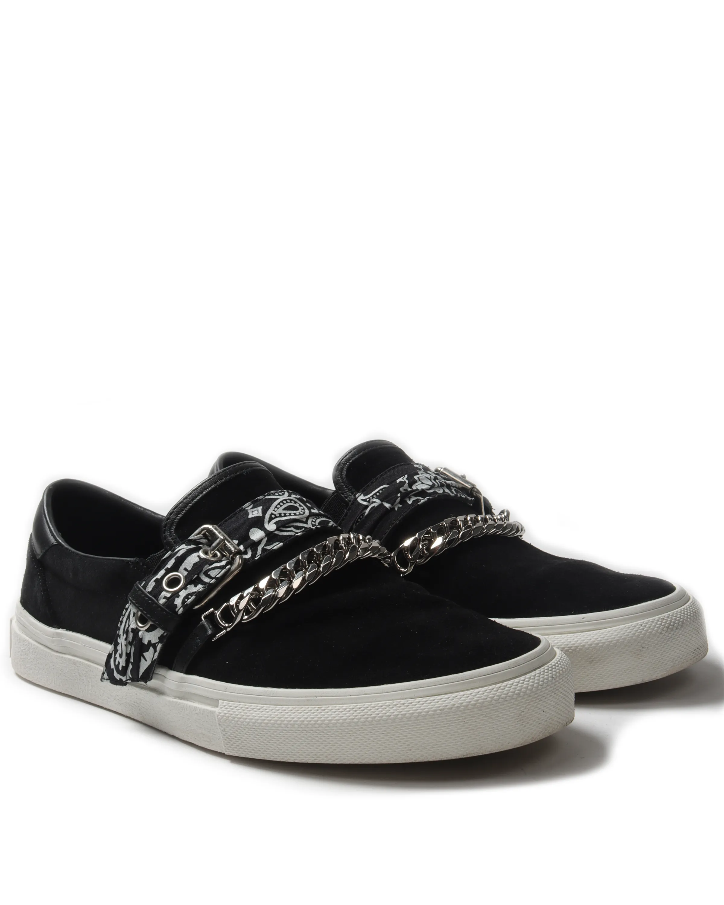 Bandana-Chain Slip-On Sneakers