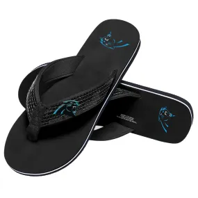 Carolina Panthers NFL Womens Sequin Flip Flops