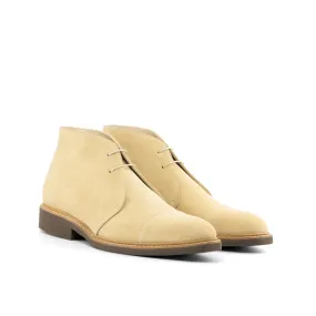 DapperFam Vivace in Sand Men's Lux Suede Chukka