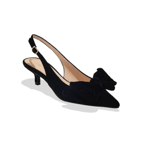 Debra Sling Back Velvet Kitten Heel