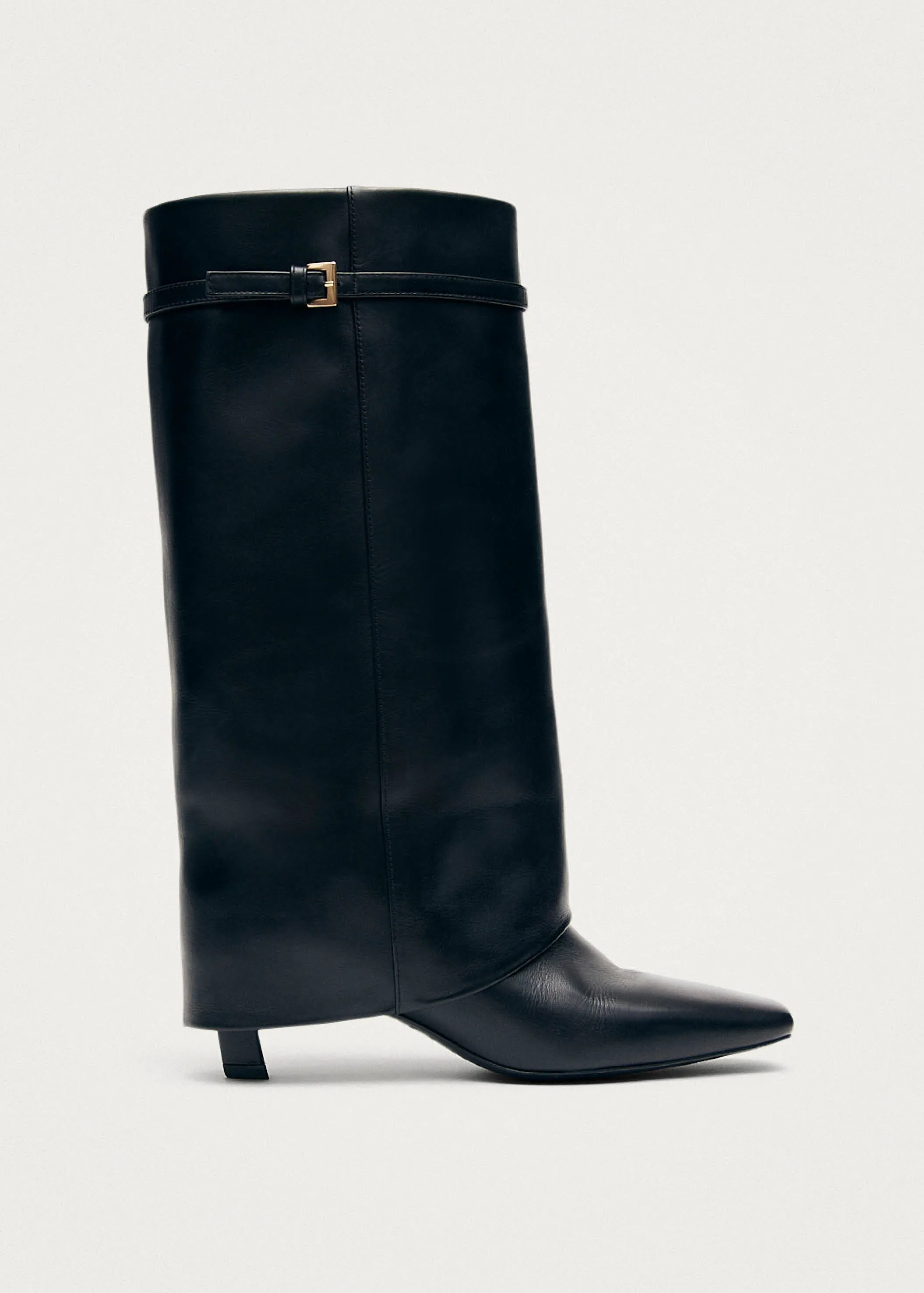 Evita Black Leather Boots