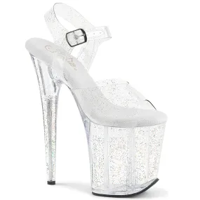 Flamingo-808MMG Clear, 8" Heels