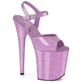 Flamingo-809GP Lilac Glitter Patent, 8" Heels