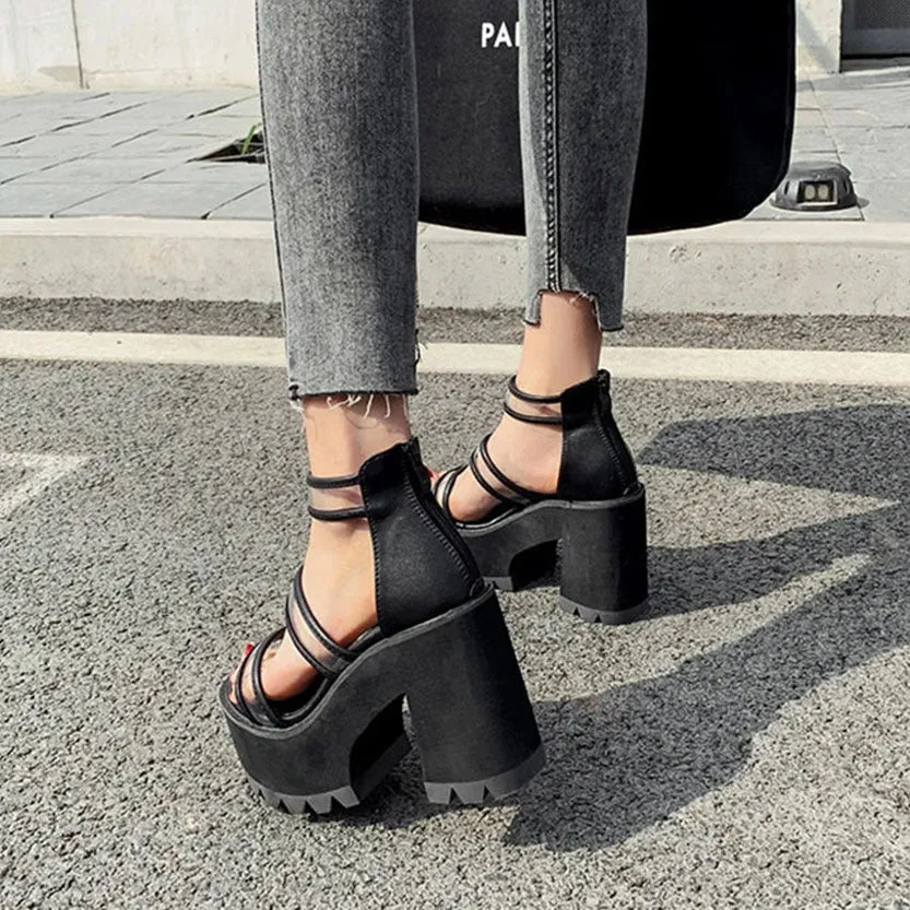 Funki Buys | Shoes | Women's Chunky Heel Platform Sandals