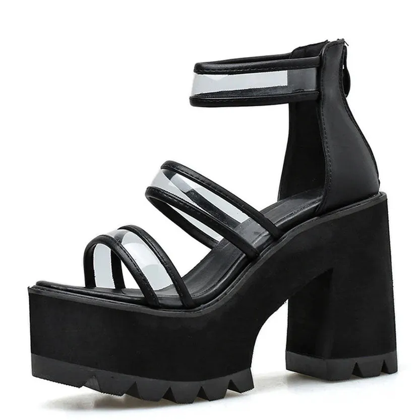 Funki Buys | Shoes | Women's Chunky Heel Platform Sandals