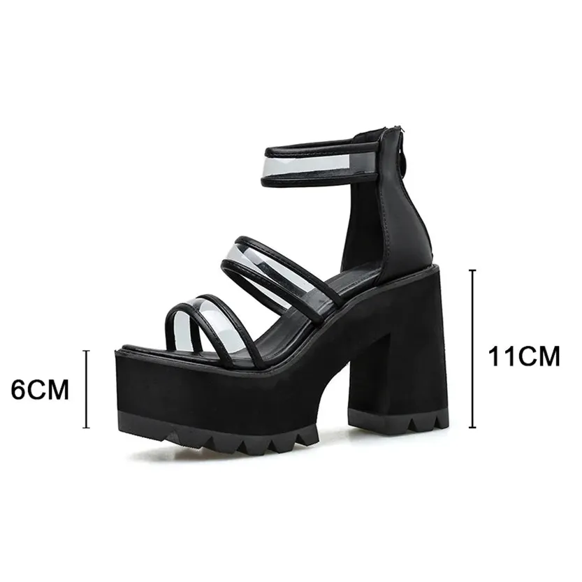 Funki Buys | Shoes | Women's Chunky Heel Platform Sandals