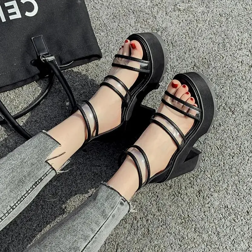 Funki Buys | Shoes | Women's Chunky Heel Platform Sandals