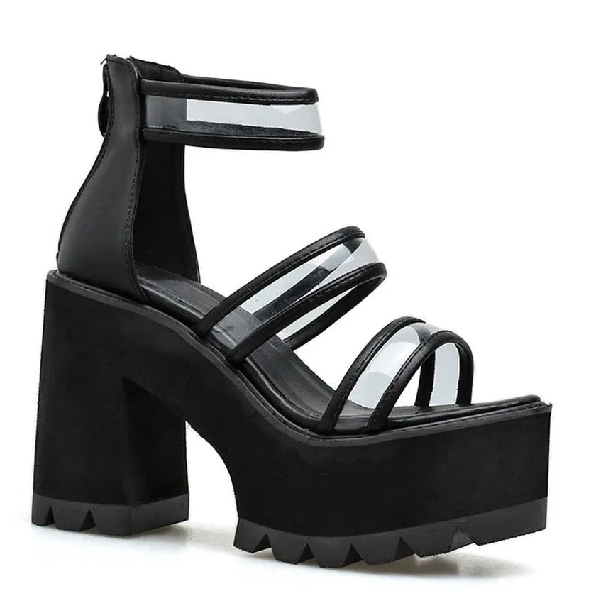 Funki Buys | Shoes | Women's Chunky Heel Platform Sandals