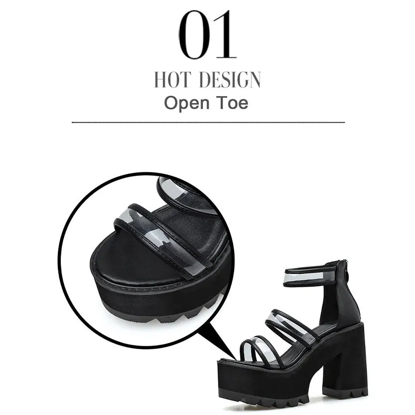 Funki Buys | Shoes | Women's Chunky Heel Platform Sandals