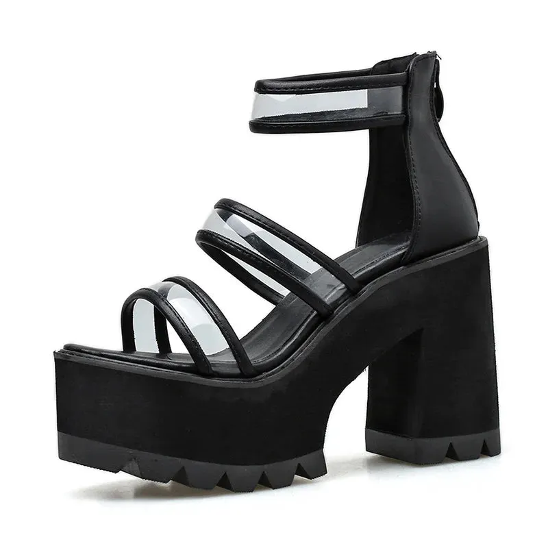 Funki Buys | Shoes | Women's Chunky Heel Platform Sandals