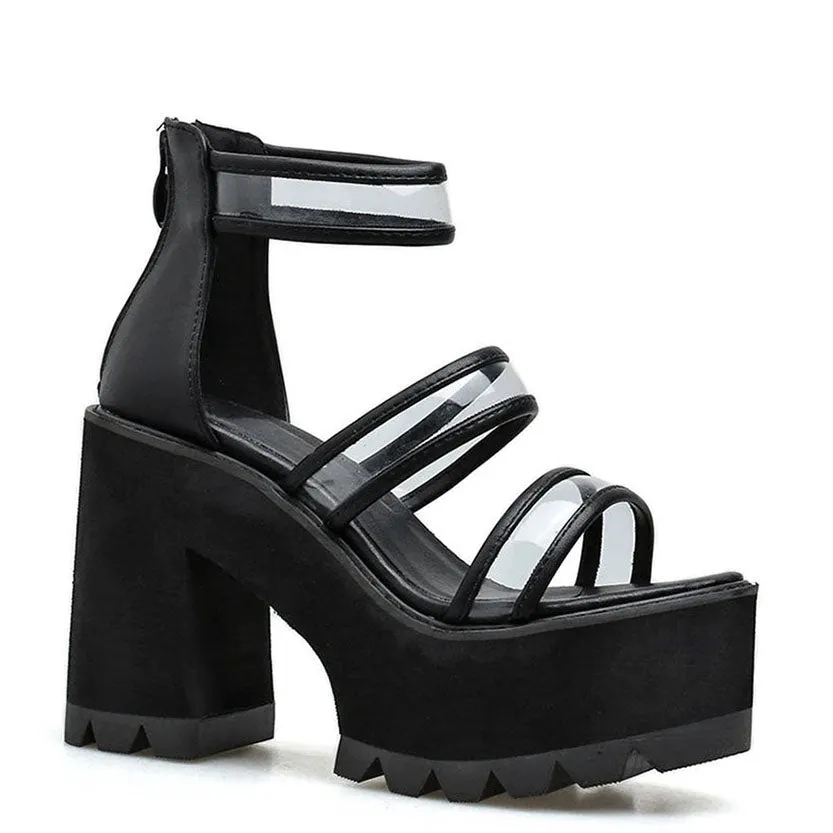 Funki Buys | Shoes | Women's Chunky Heel Platform Sandals