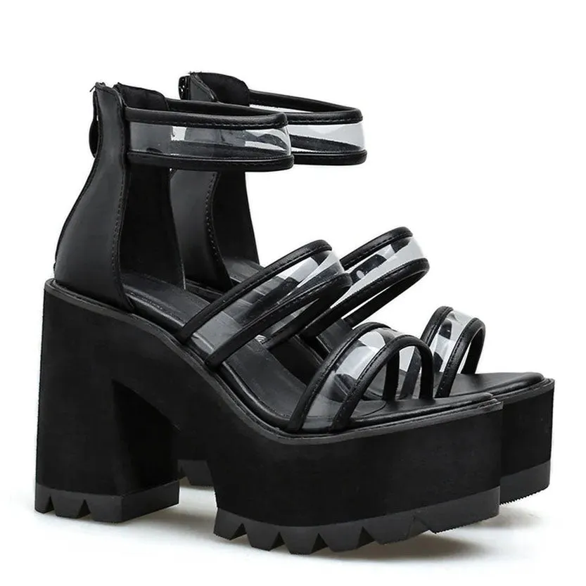 Funki Buys | Shoes | Women's Chunky Heel Platform Sandals