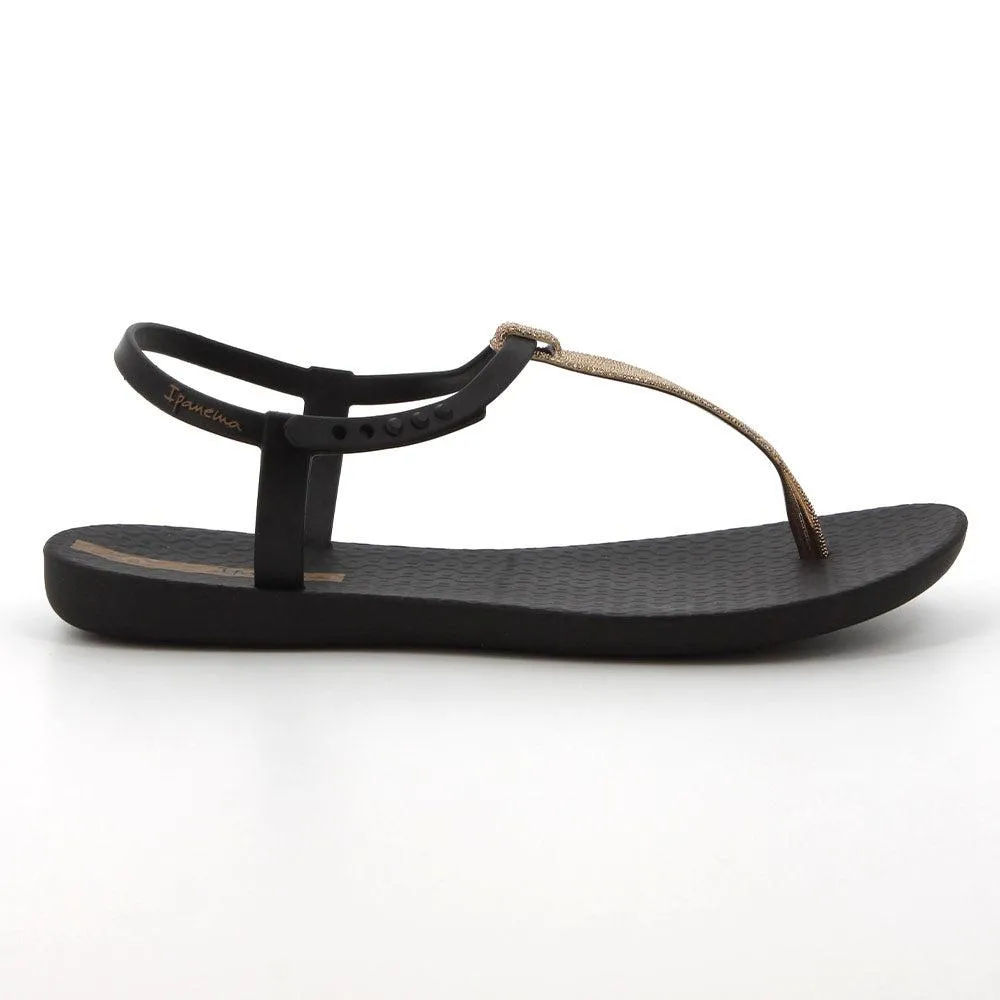 Ipanema Back Strap - Galm Trim Sandals - Black/Gold