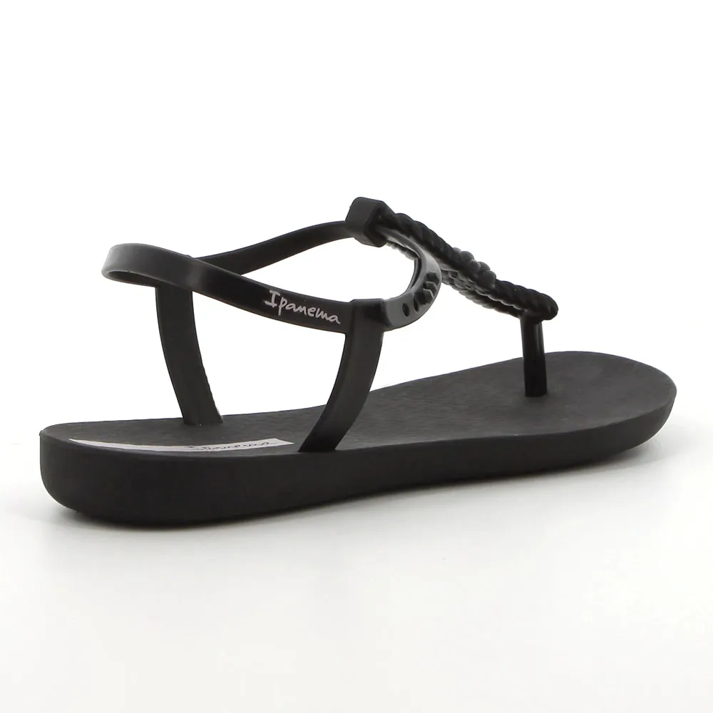 Ipanema Slingback Thong Trim Sandals with Knotted Rope - Black