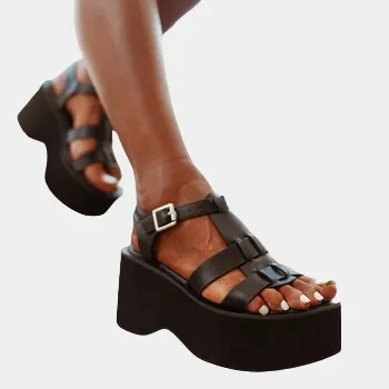 Joskaa 2024 New Gladiator Chunky Sandals Backless