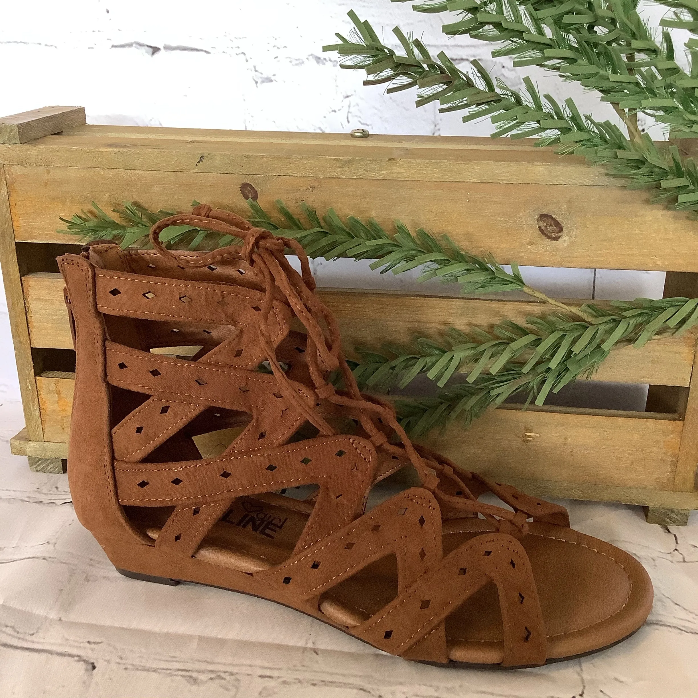 Lace Up Gladiator Sandal | Madeline Girl Finesse Havana Brown - FINAL SALE $20