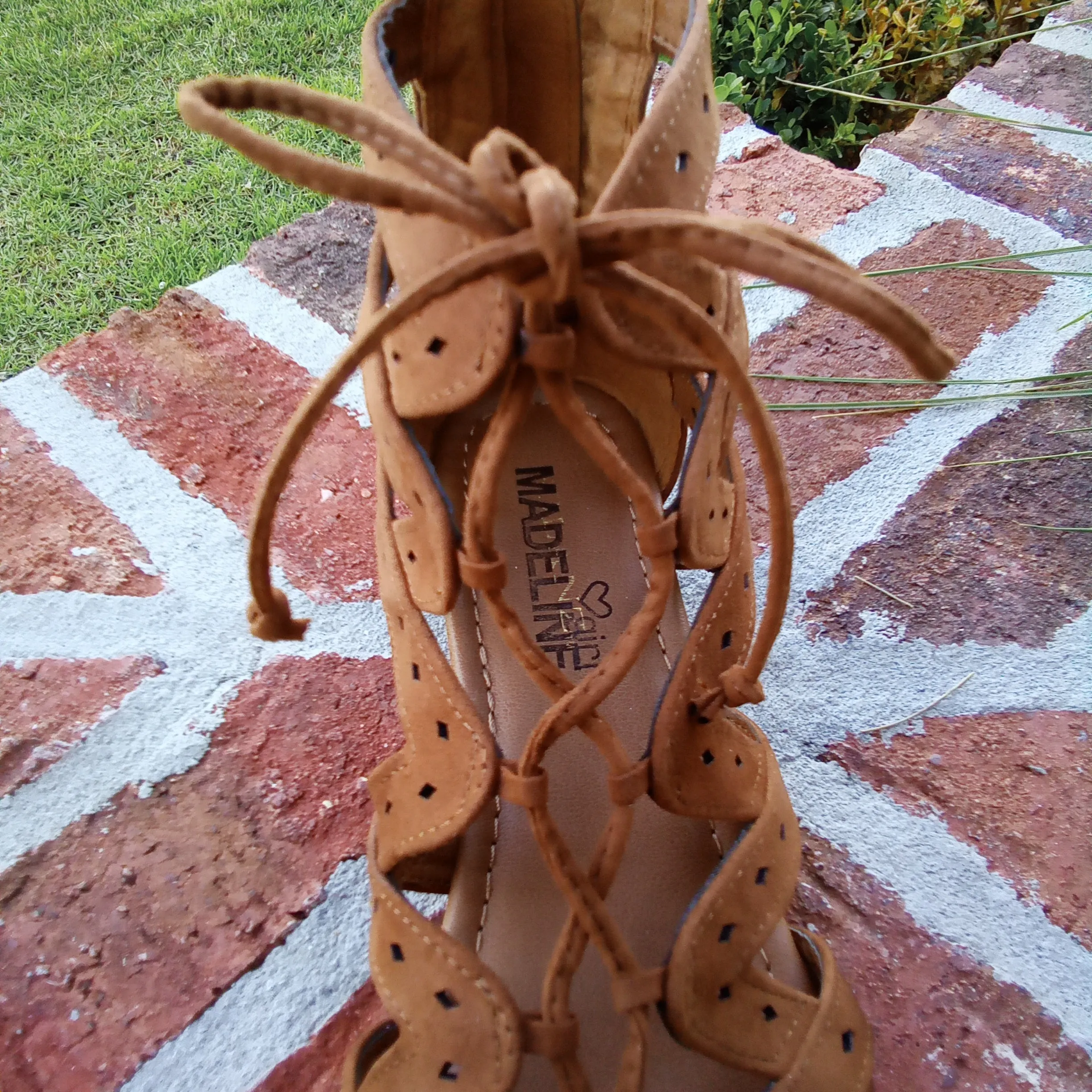 Lace Up Gladiator Sandal | Madeline Girl Finesse Havana Brown - FINAL SALE $20