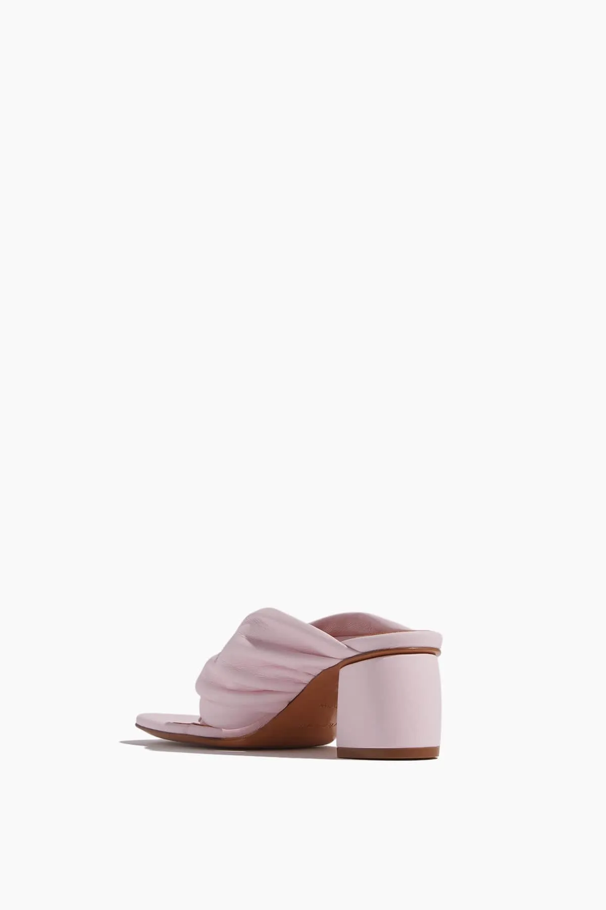 Nappa Leather Heeled Thong Sandal in Petalo