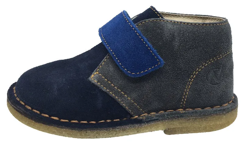 Naturino Boy's and Girl's Hook and Loop Closure Chukka Desert Boot, Blue Multi