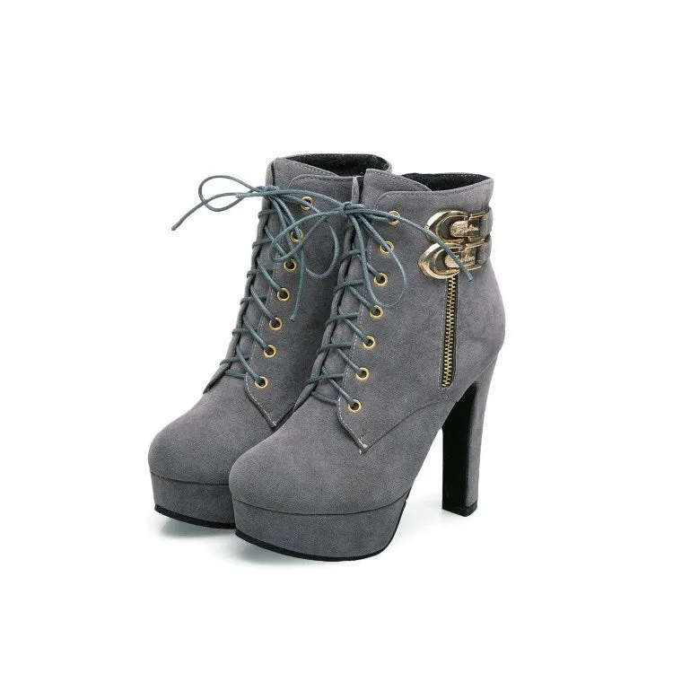 New Autumn Ankle Boots For Women Platform High Heels Shoes