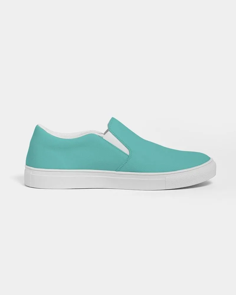 Pastel Blue Cool Green Slip-On Canvas Sneakers | Women's | Bright Pastel Blue Cool Green | C60M0Y30K0