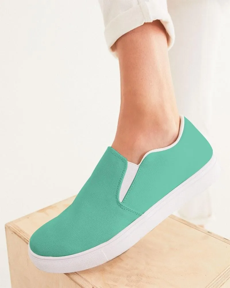 Pastel Cool Green Slip-On Canvas Sneakers | Women's | Bright Pastel Cool Green | C60M0Y45K0