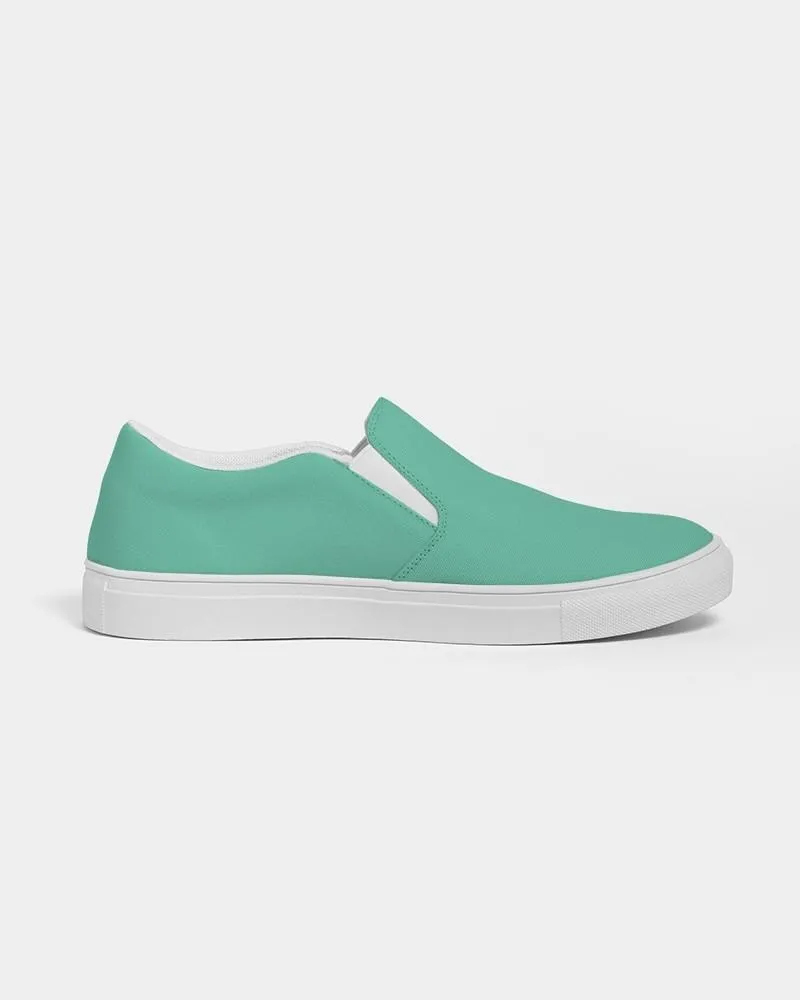 Pastel Cool Green Slip-On Canvas Sneakers | Women's | Bright Pastel Cool Green | C60M0Y45K0