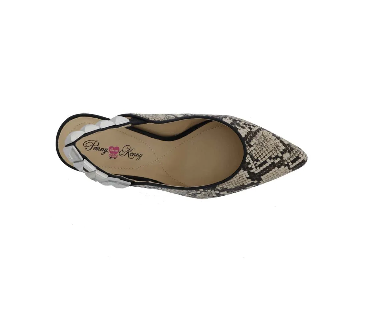 Penny Loves Kenny Aught Women Slip-on Shoes In Natural Faux Snake