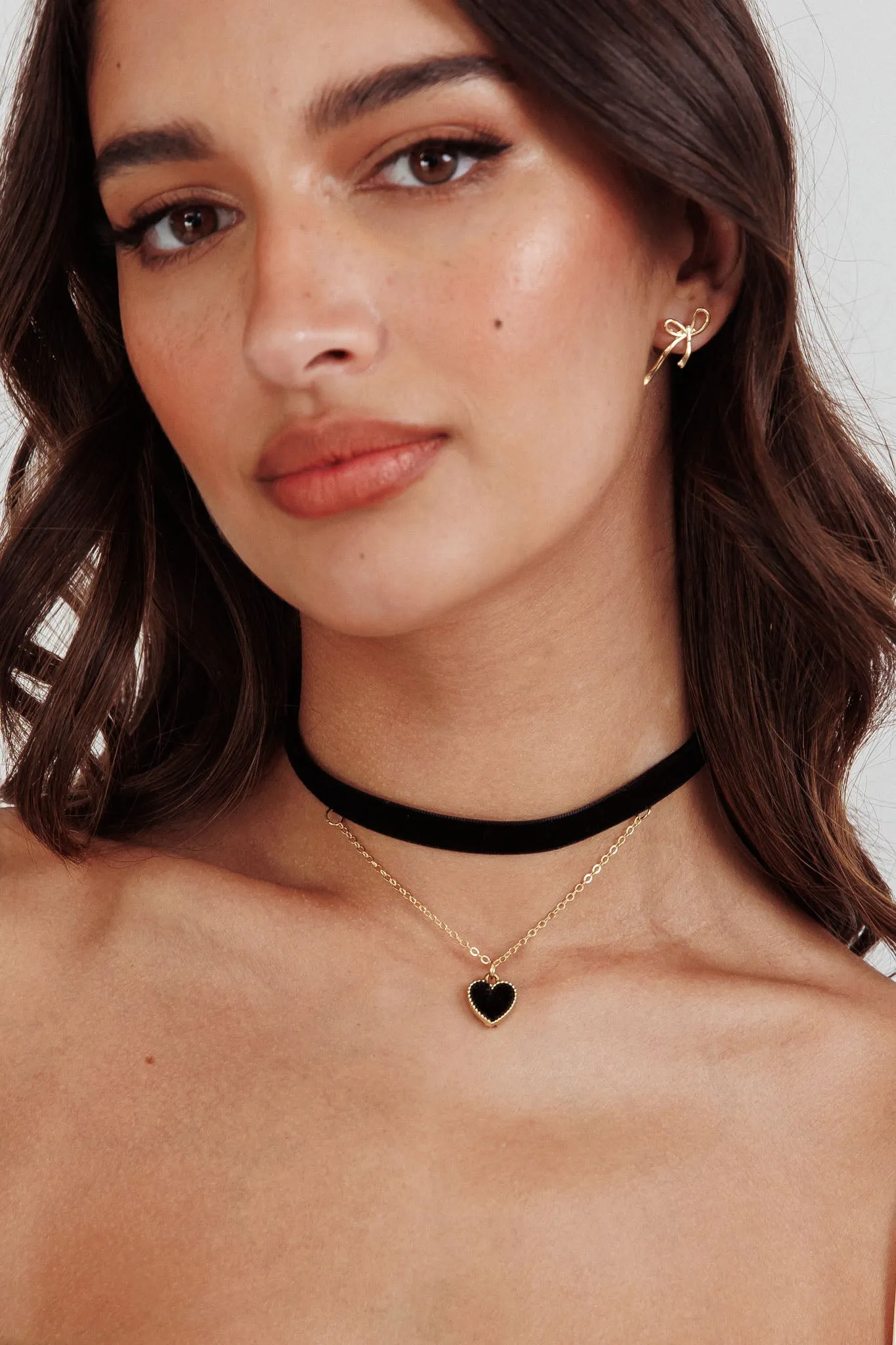 Rosie Velvet Heart Choker Necklace Black