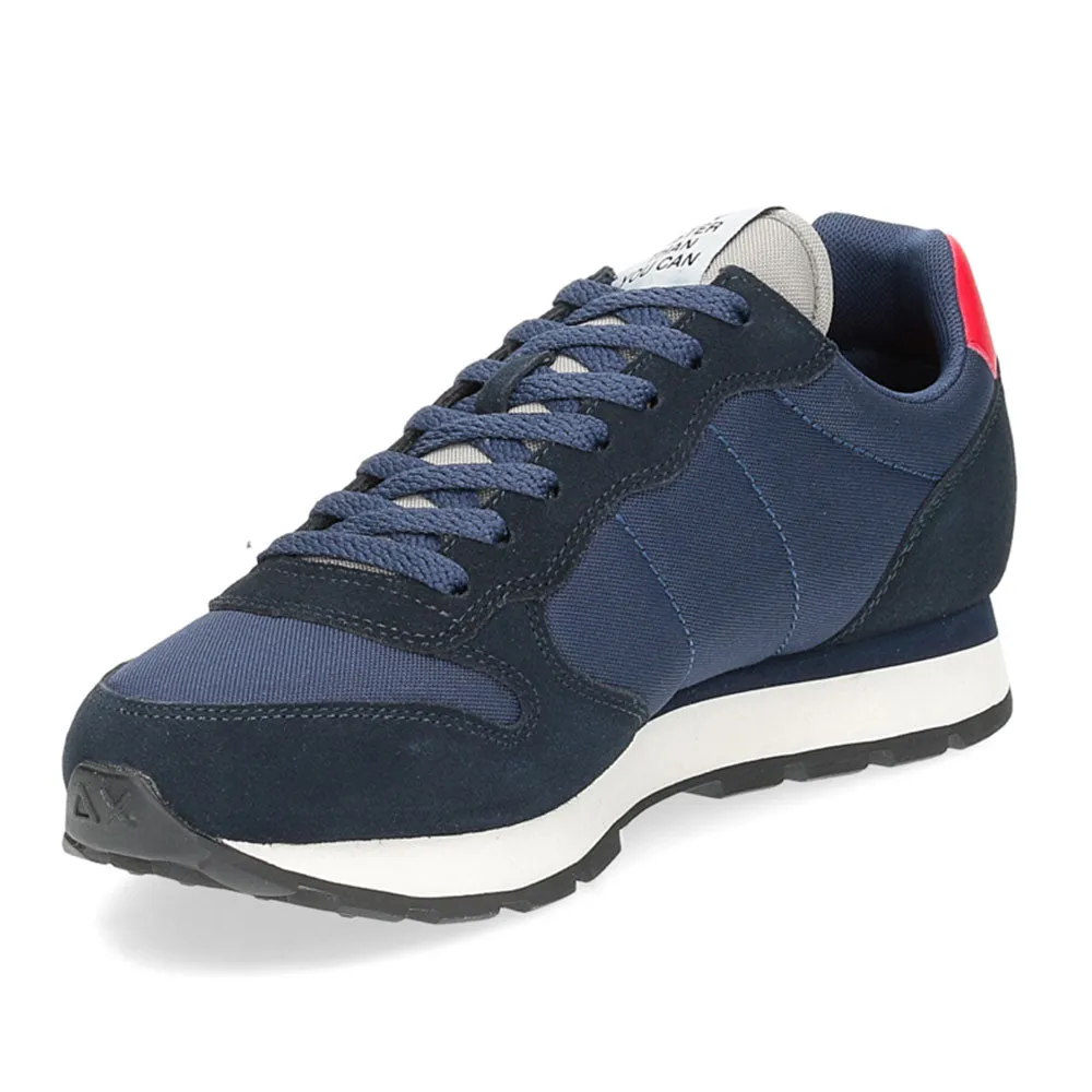 Scarpe Uomo Sun68 Sneakers Tom Solid Nylon Navy Blue - Grigio Chiaro