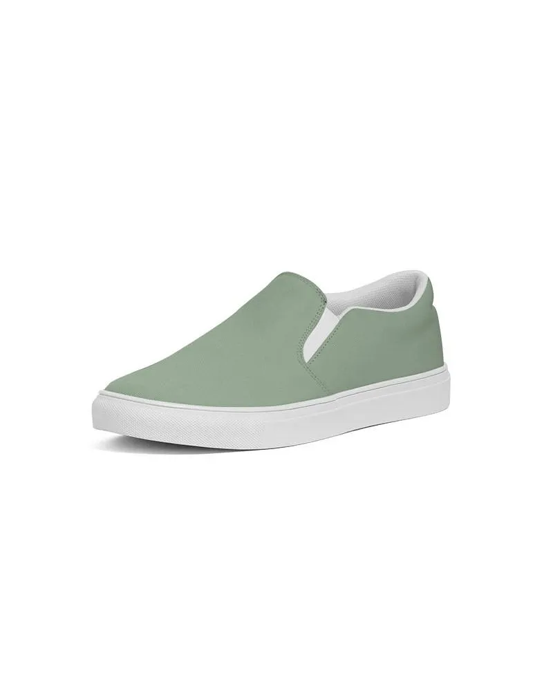 Shaded Pale Pastel Green Gray Slip-On Canvas Sneakers | Women's | C22M0Y30K30