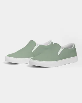 Shaded Pale Pastel Green Gray Slip-On Canvas Sneakers | Women's | C22M0Y30K30