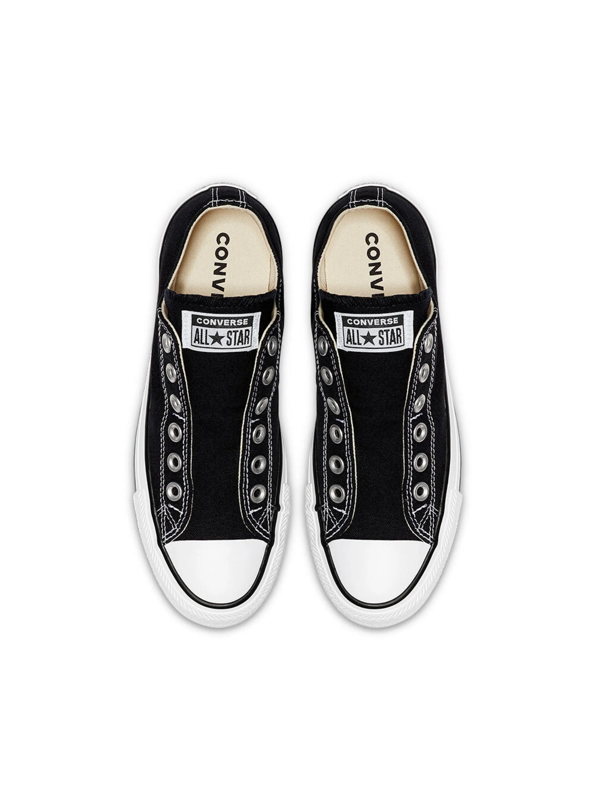 Sneakers Bassa Chuck Taylor Slip On Black White Black