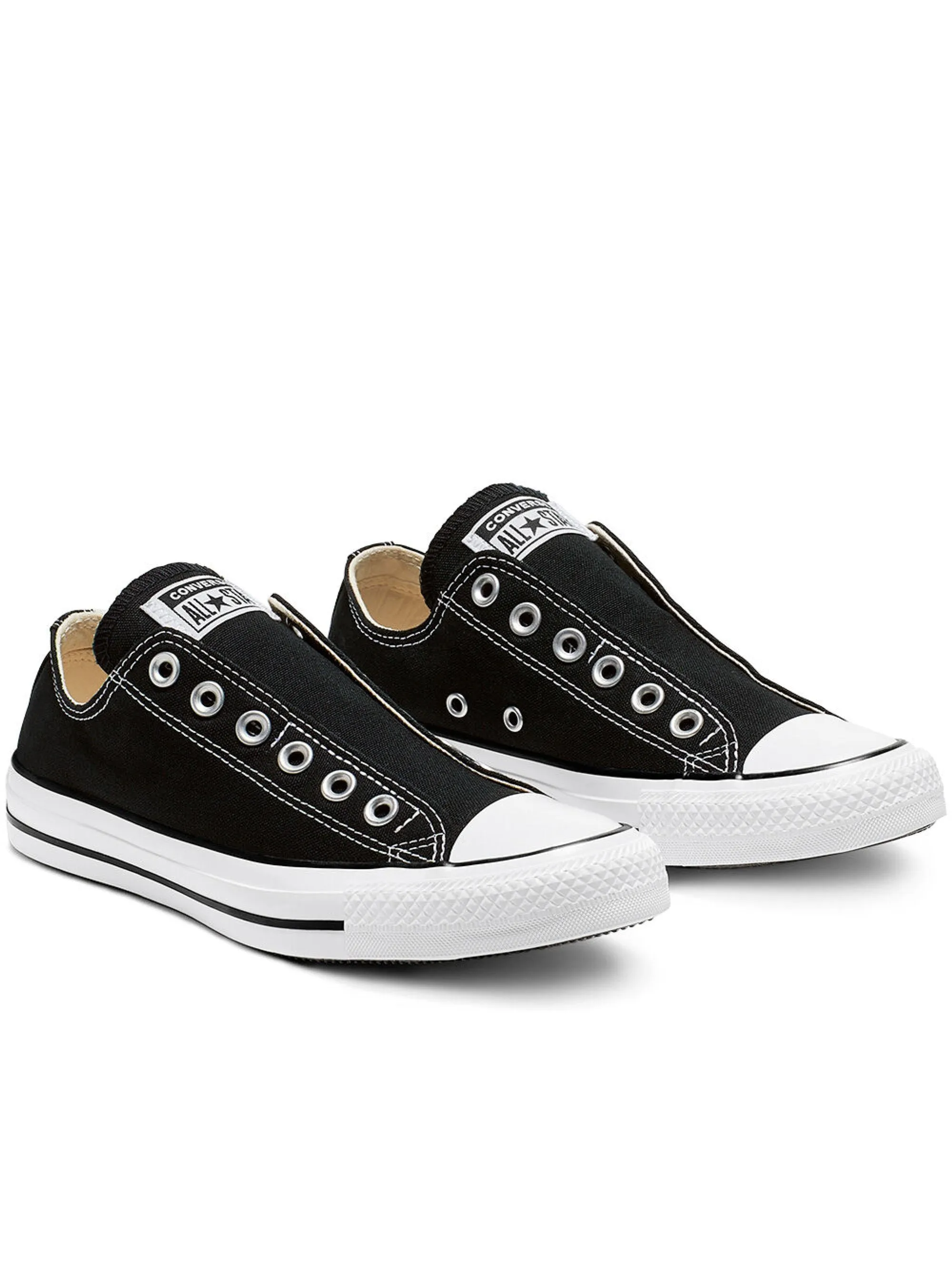 Sneakers Bassa Chuck Taylor Slip On Black White Black