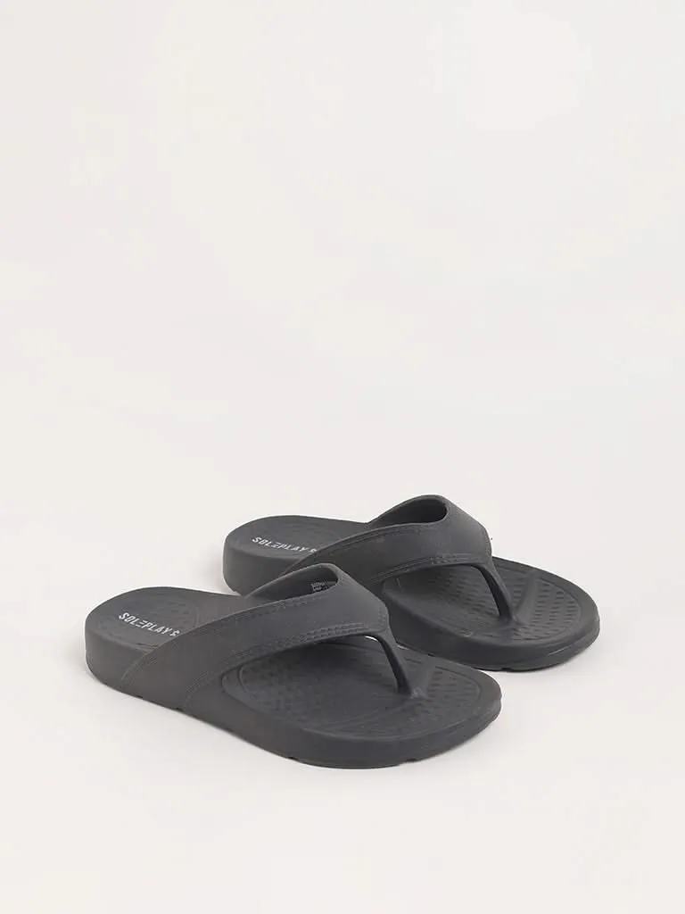 SOLEPLAY Grey Textured Flip Flop