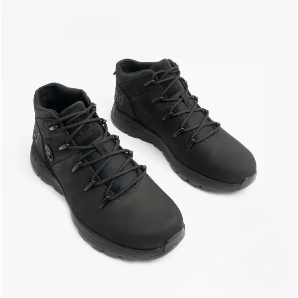 SPRINT TREKKER MID Mens Nubuck Chukka Boots Black