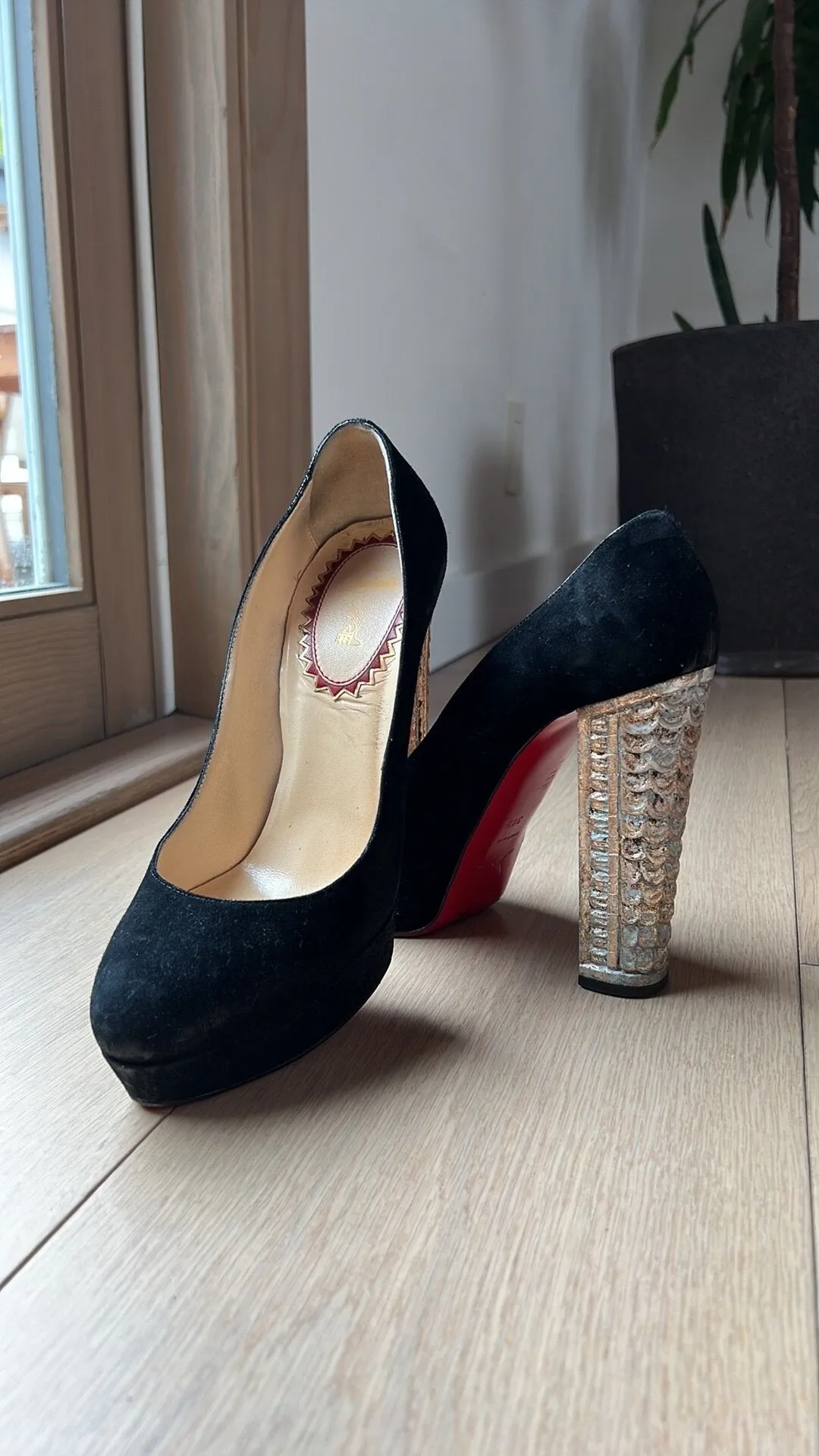 Suede Platform Heels - 8