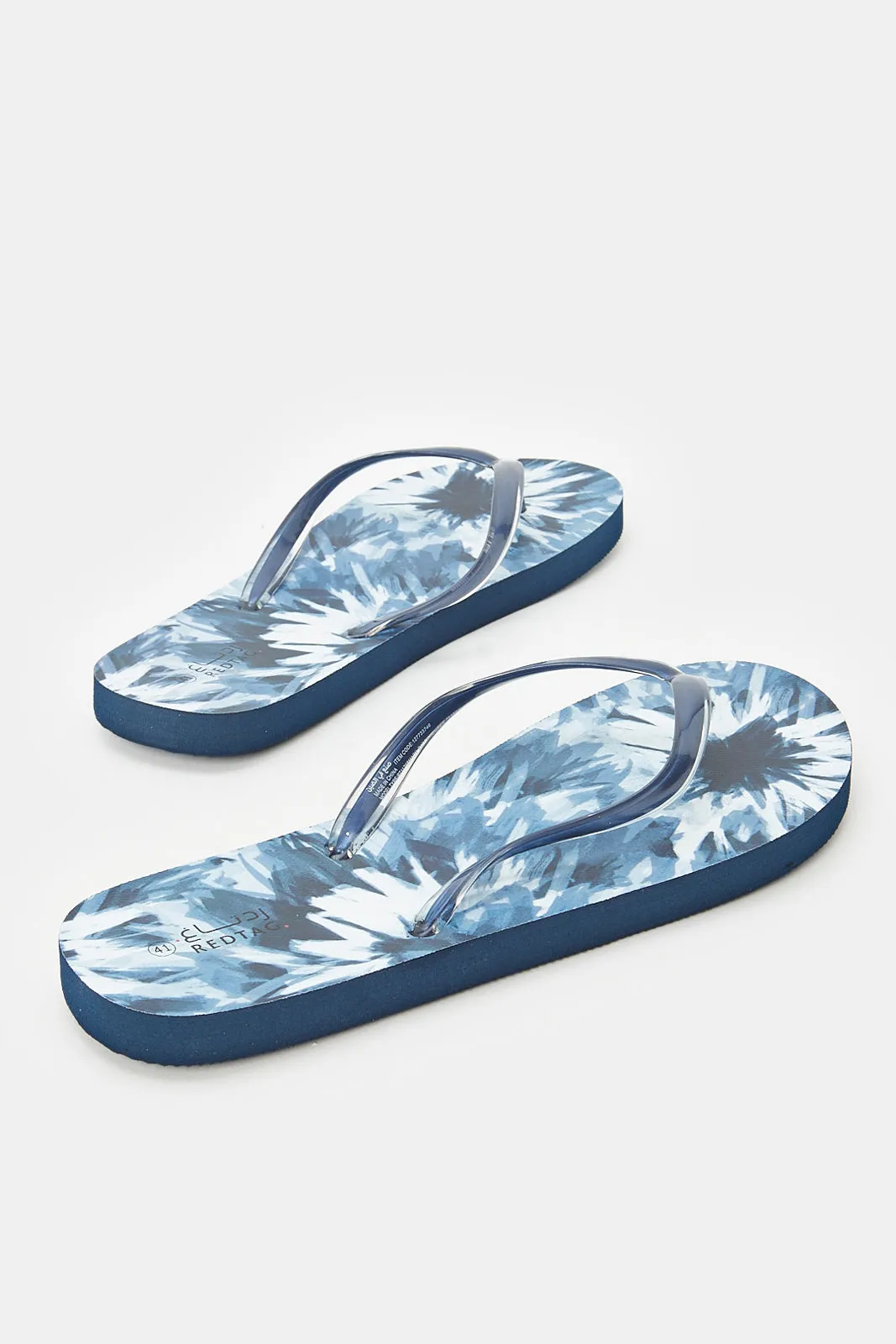 Women Navy Floral Flip Flop