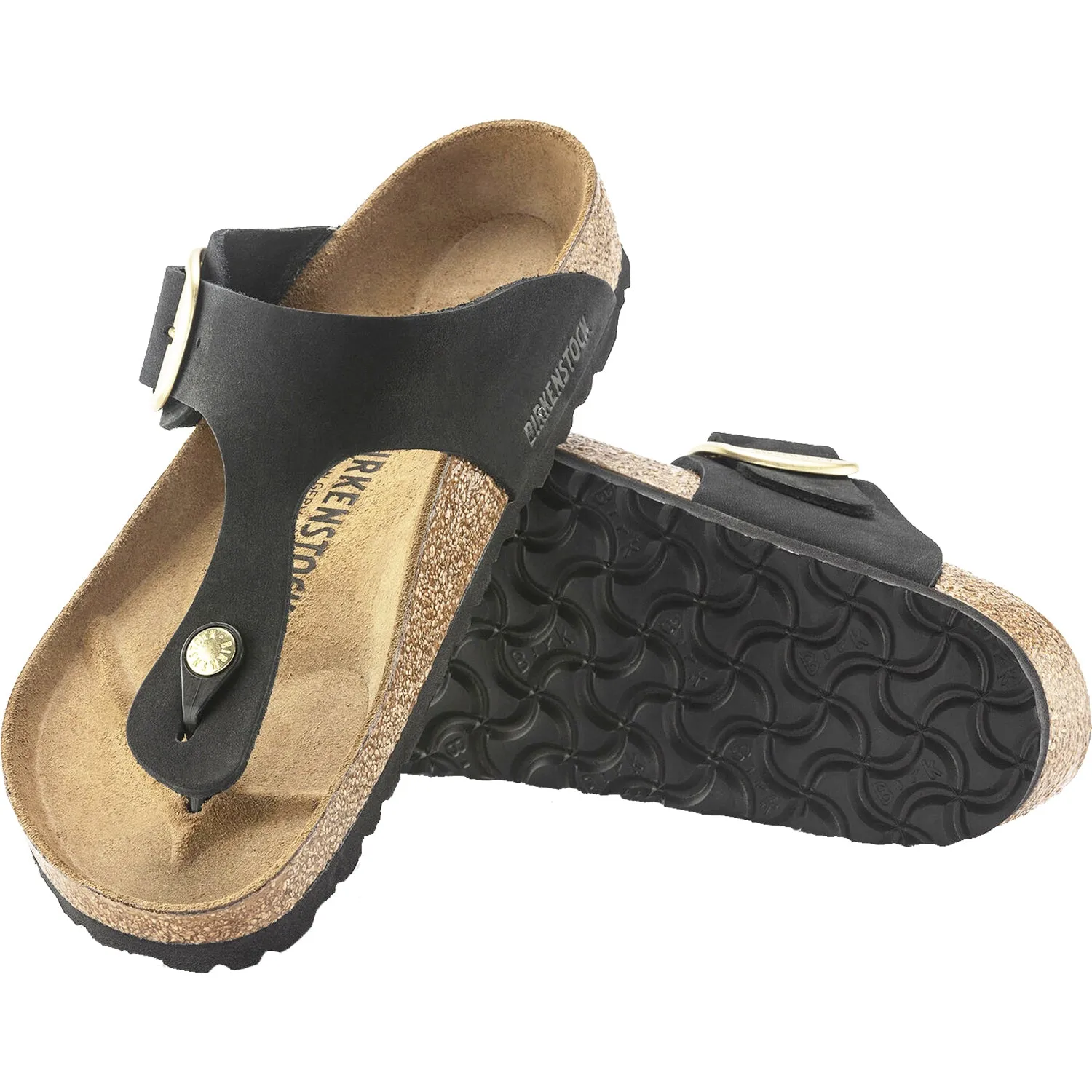 Women's Birkenstock Gizeh Big Buckle Black Nubuck