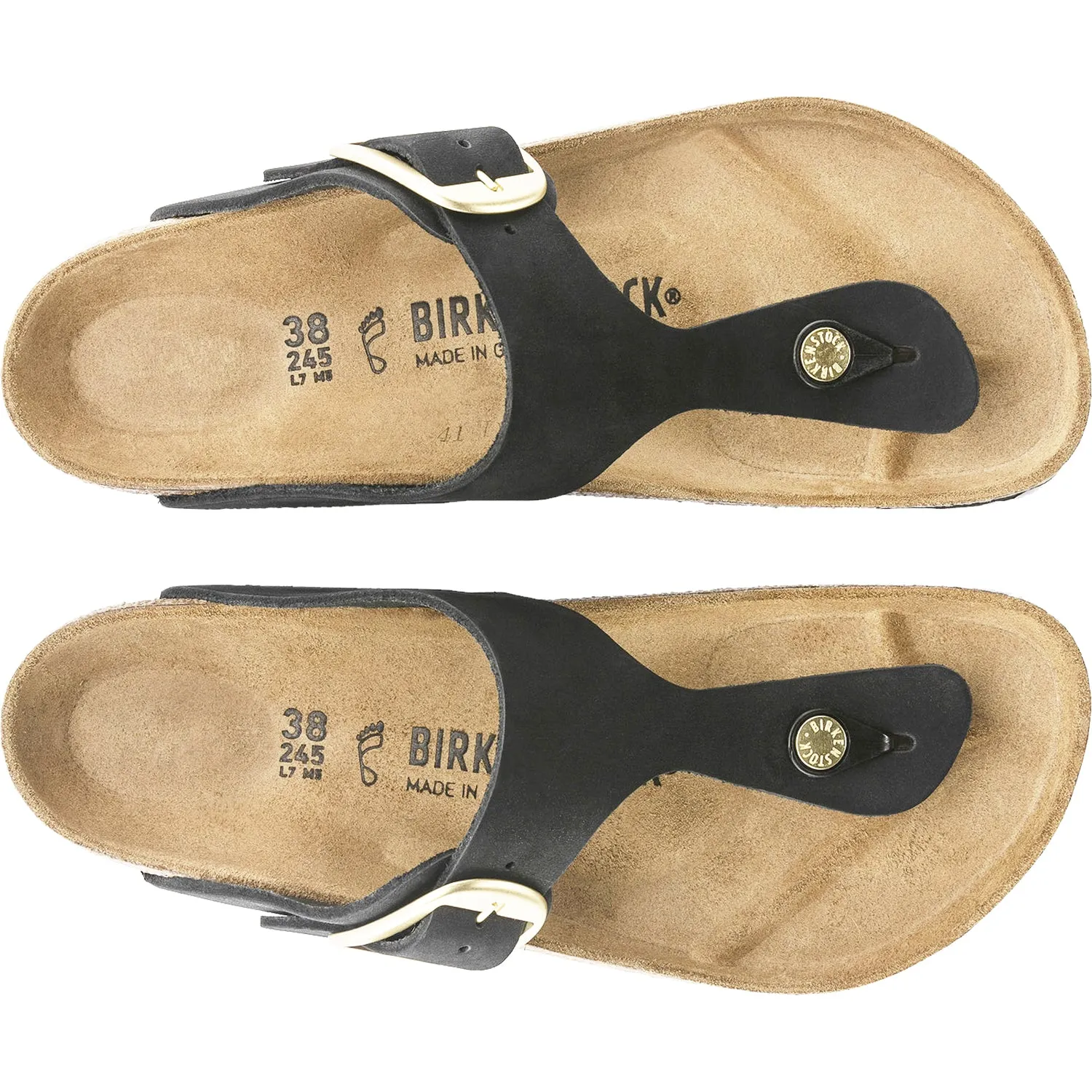 Women's Birkenstock Gizeh Big Buckle Black Nubuck